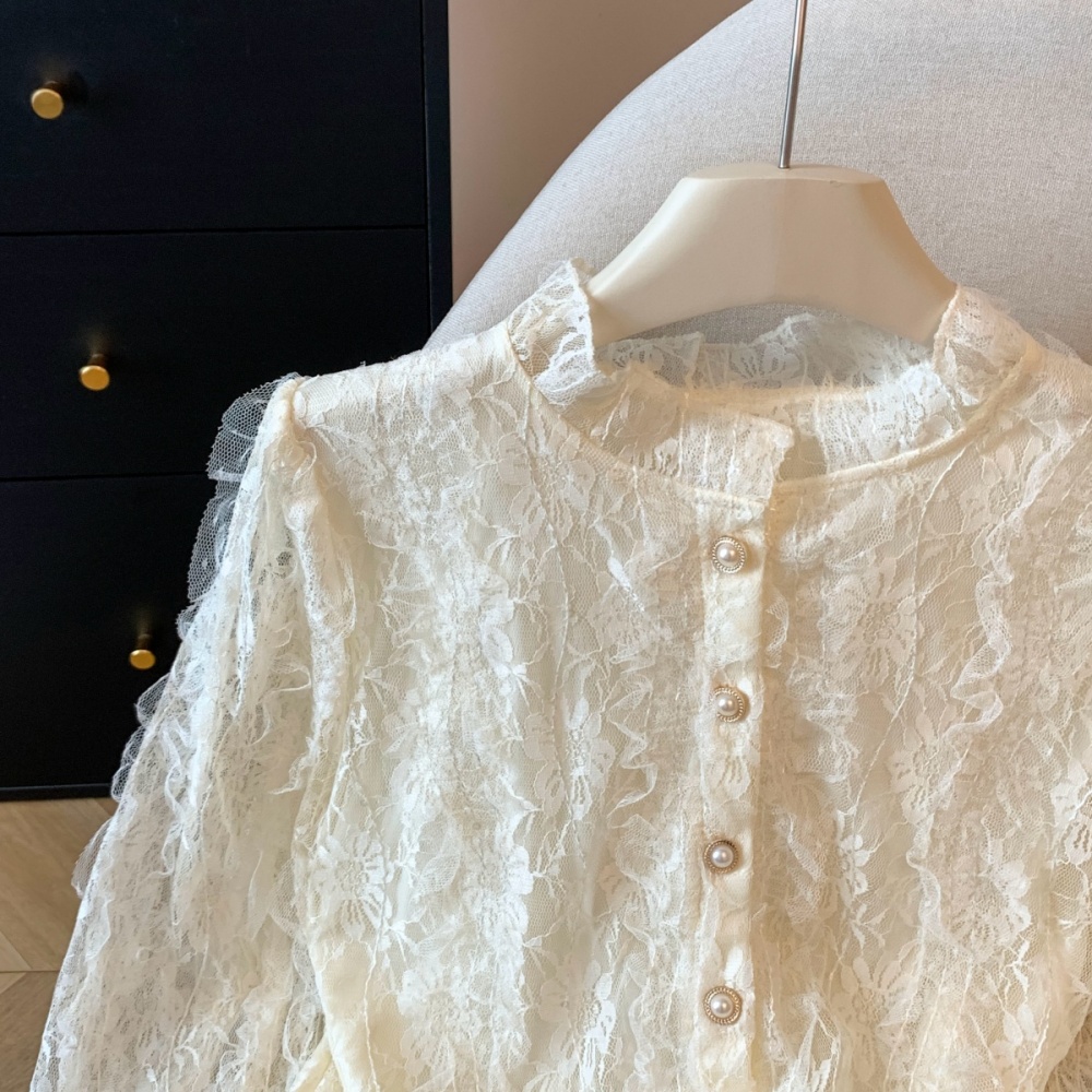 Slim long sleeve chiffon shirt conventional autumn tops