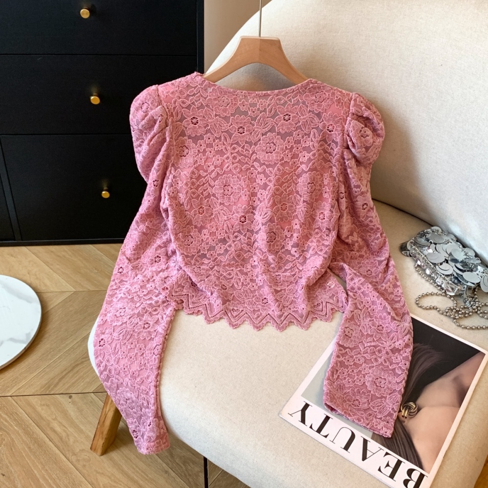 Korean style temperament bottoming shirt lace shirts