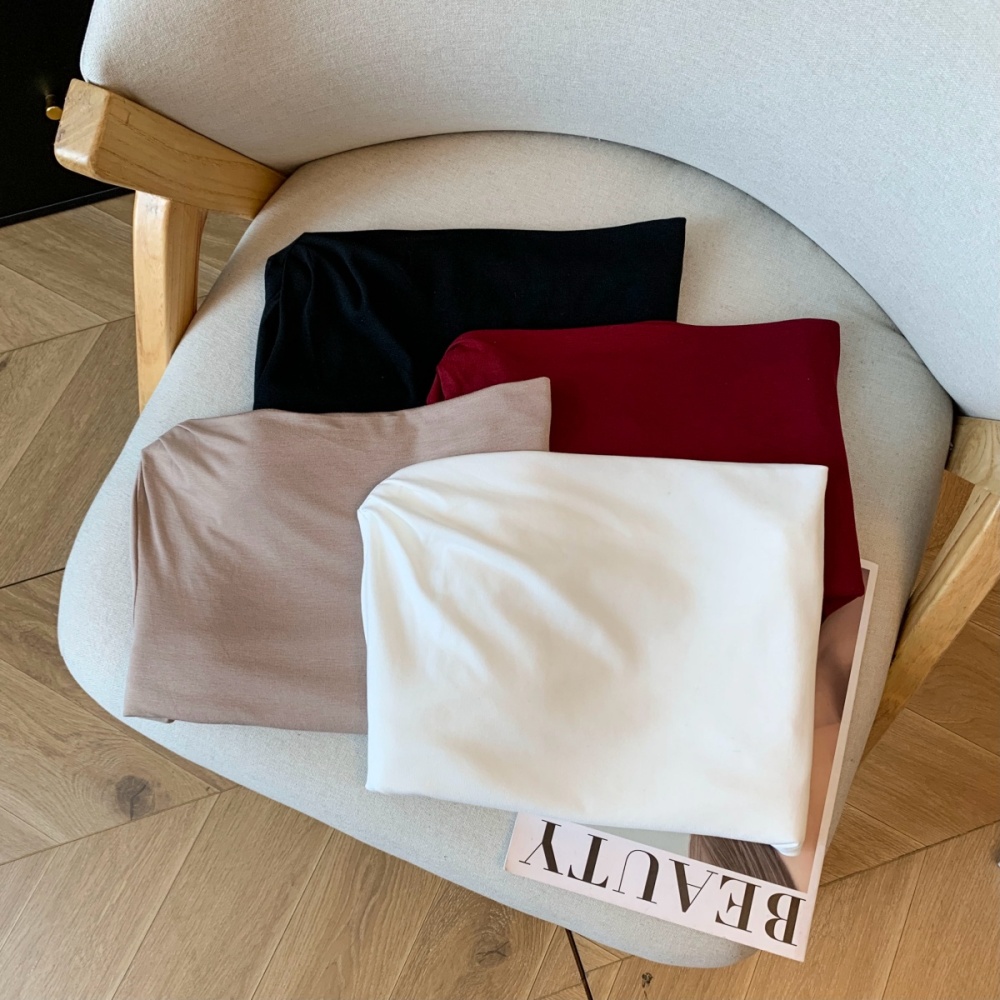 Horizontal collar autumn tops long sleeve bottoming shirt