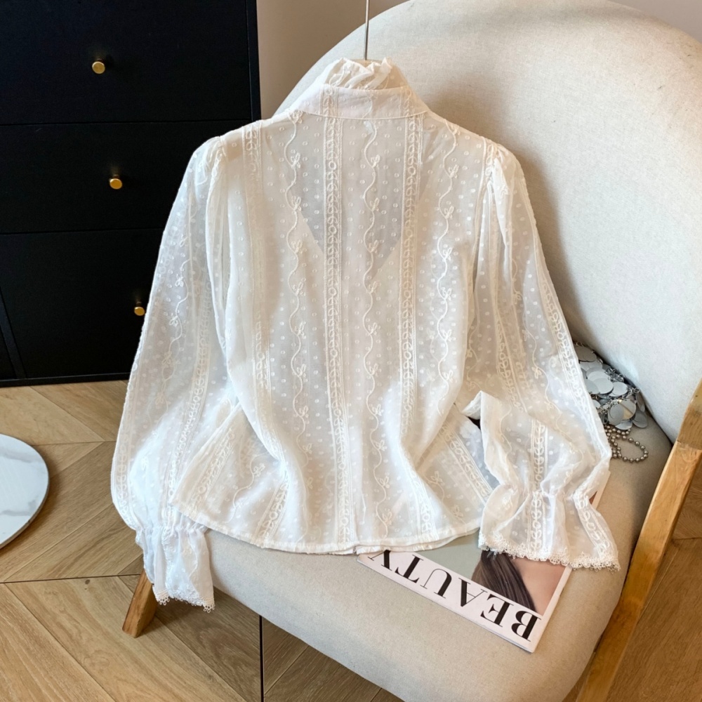 Lotus leaf collar tops conventional shirts