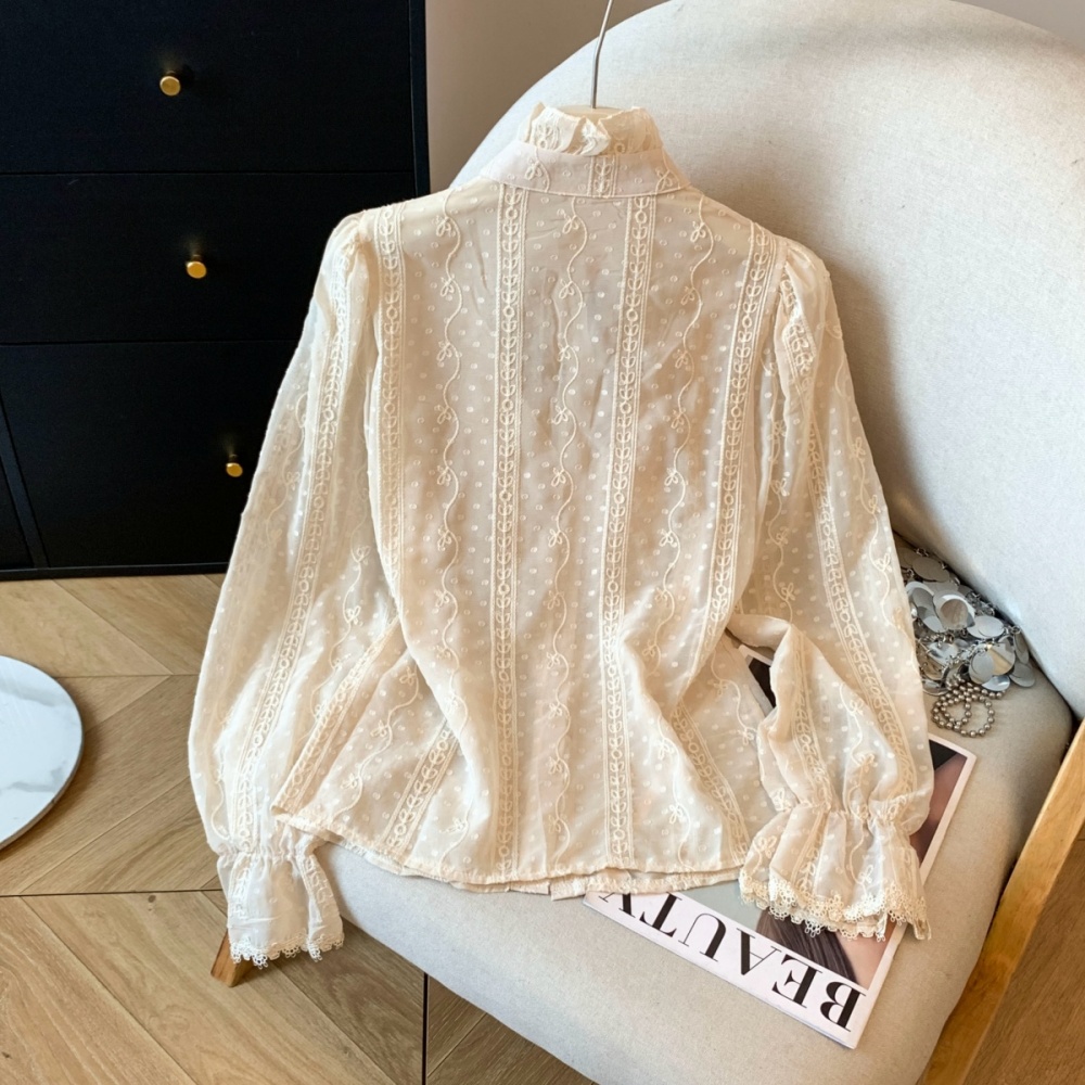 Lotus leaf collar tops conventional shirts