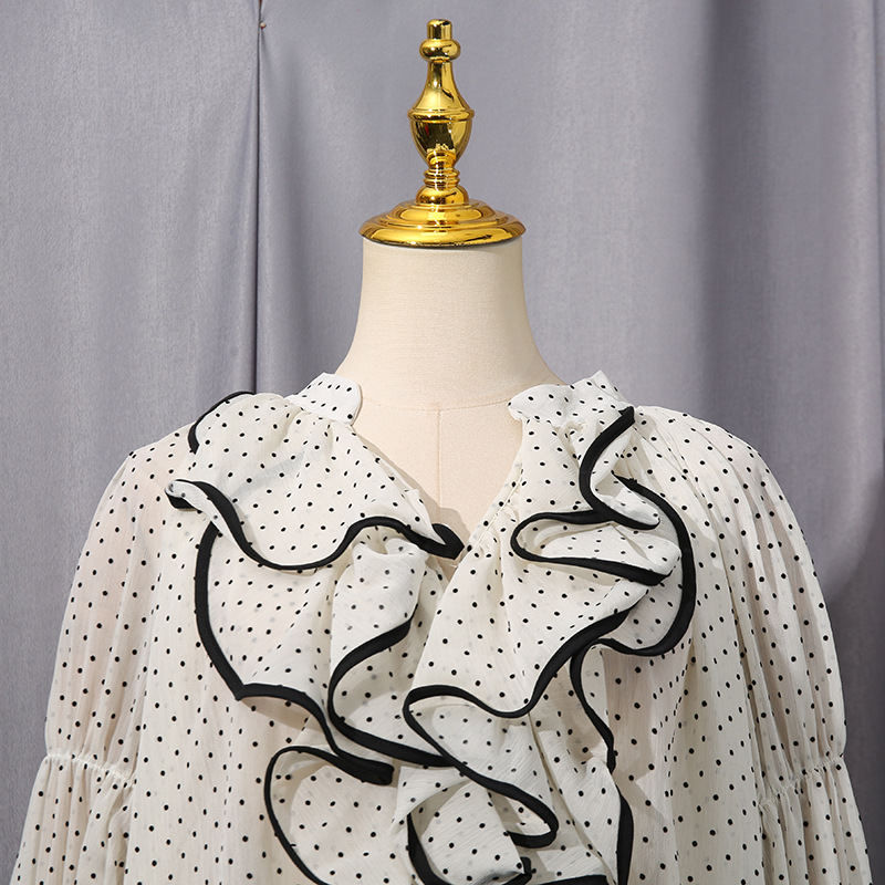 Autumn splice tops long sleeve black shirt for women