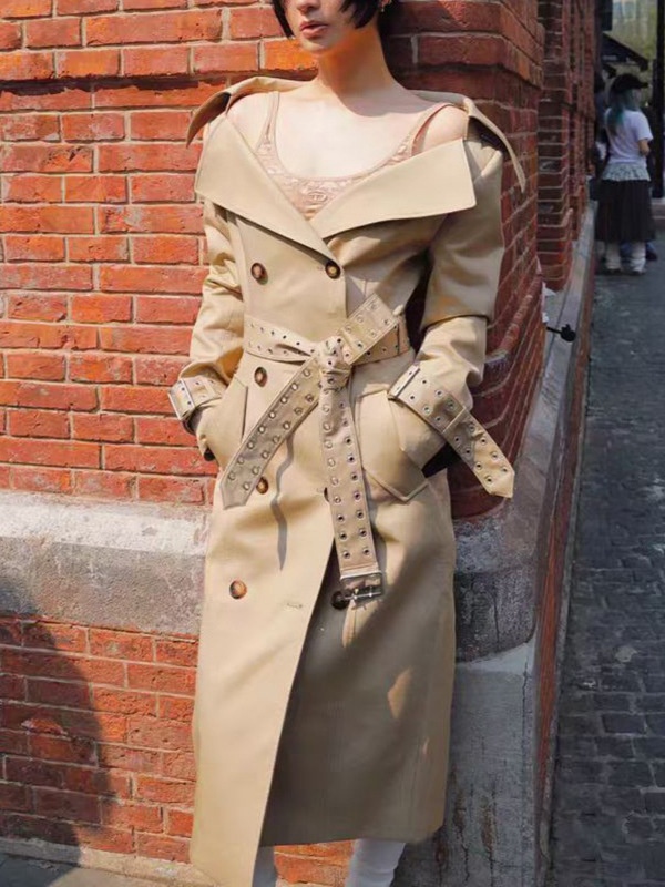 Autumn frenum slim windbreaker personality elegant coat