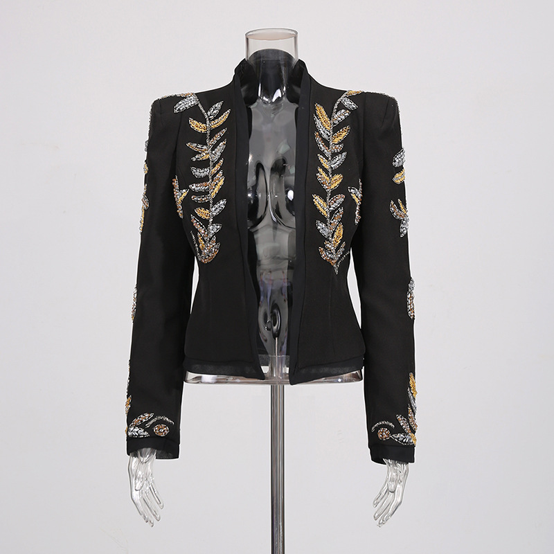 European style business suit rhinestone coat for women