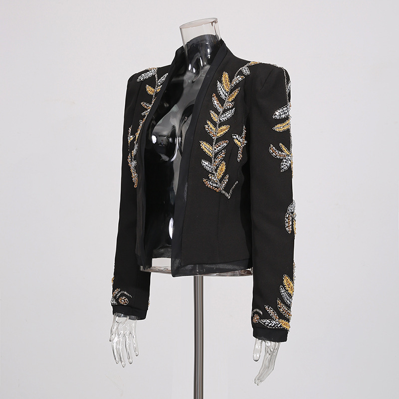 European style business suit rhinestone coat for women