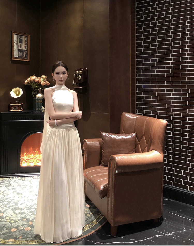 France style dress halter long dress