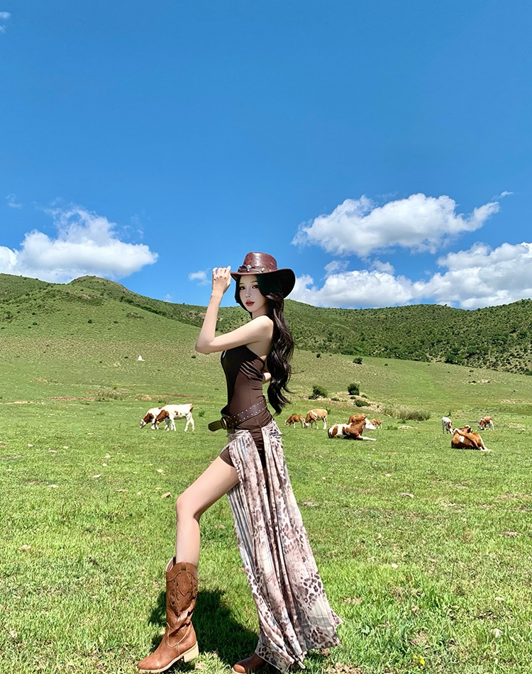 Slim splice long spicegirl high waist dress for women