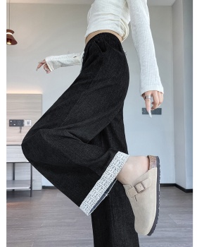 Lace all-match wide leg pants autumn casual pants for women