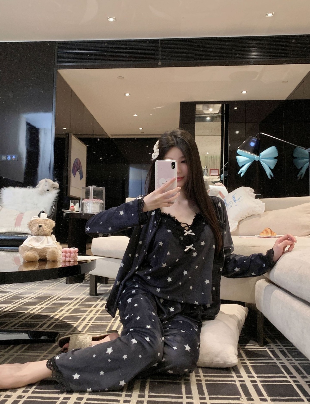 Sexy thermal island flair pajamas 3pcs set for women