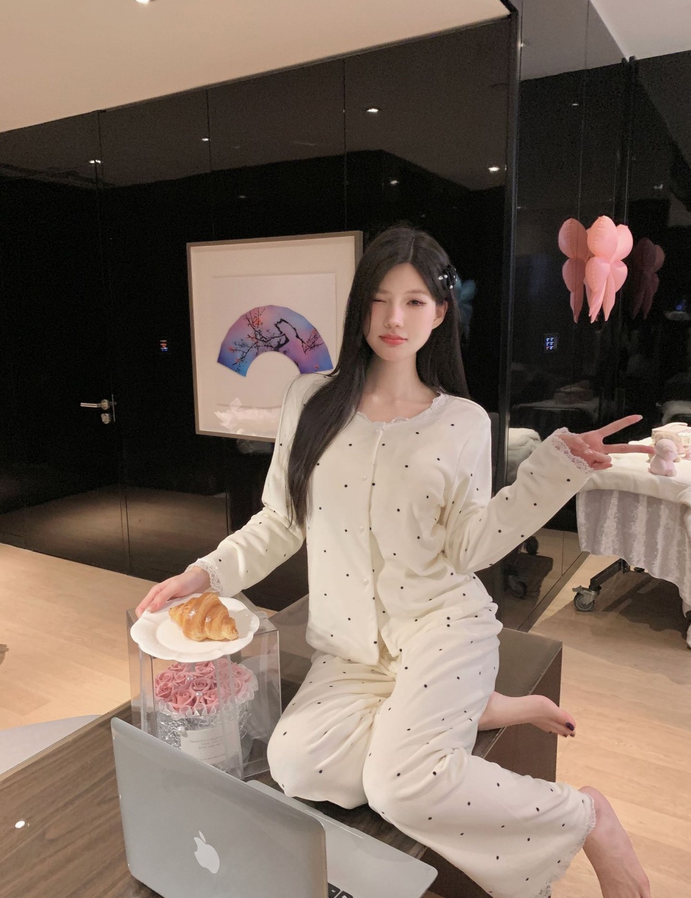 Thermal island flair pajamas 3pcs set for women