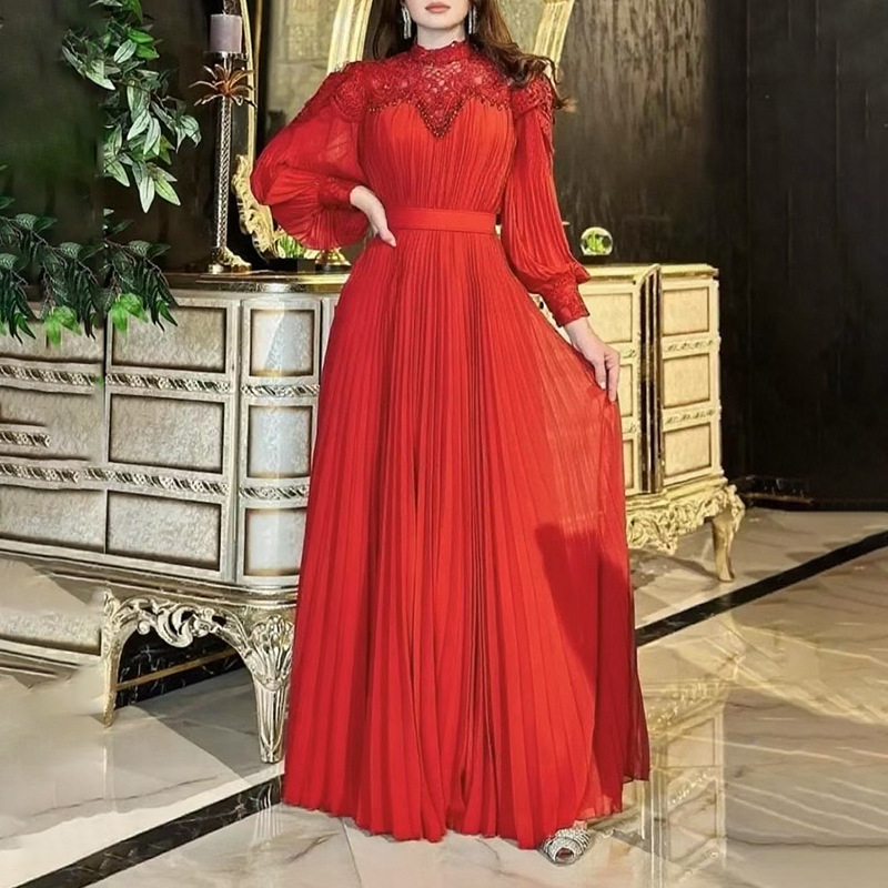 Summer long sleeve dress chiffon long dress for women