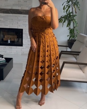 Temperament dress wrapped chest long dress for women