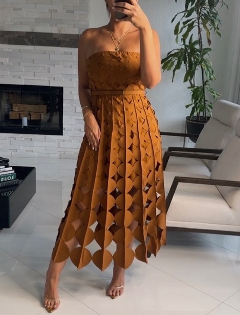 Temperament dress wrapped chest long dress for women