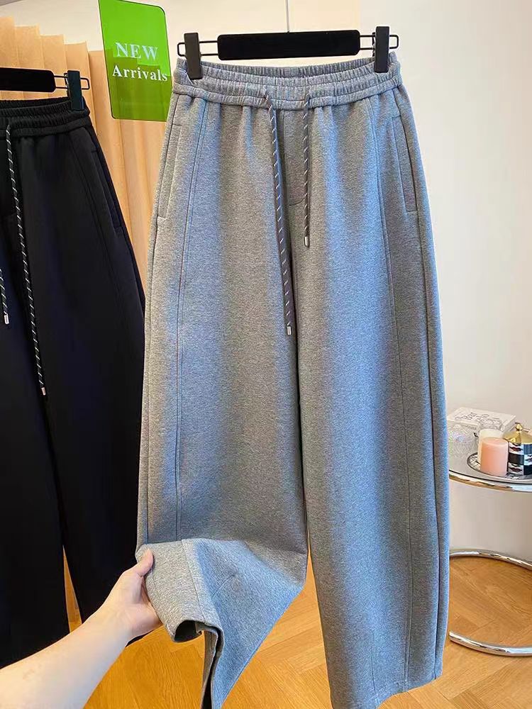 Slim sports sweatpants gray autumn and winter casual pants