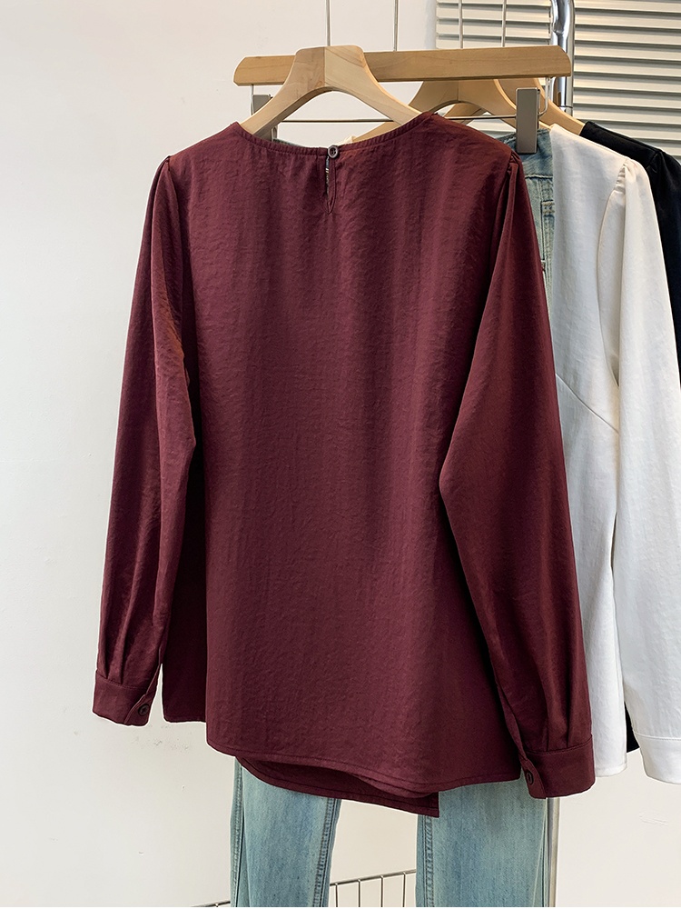 Long sleeve fat sister tops slim shirt for women