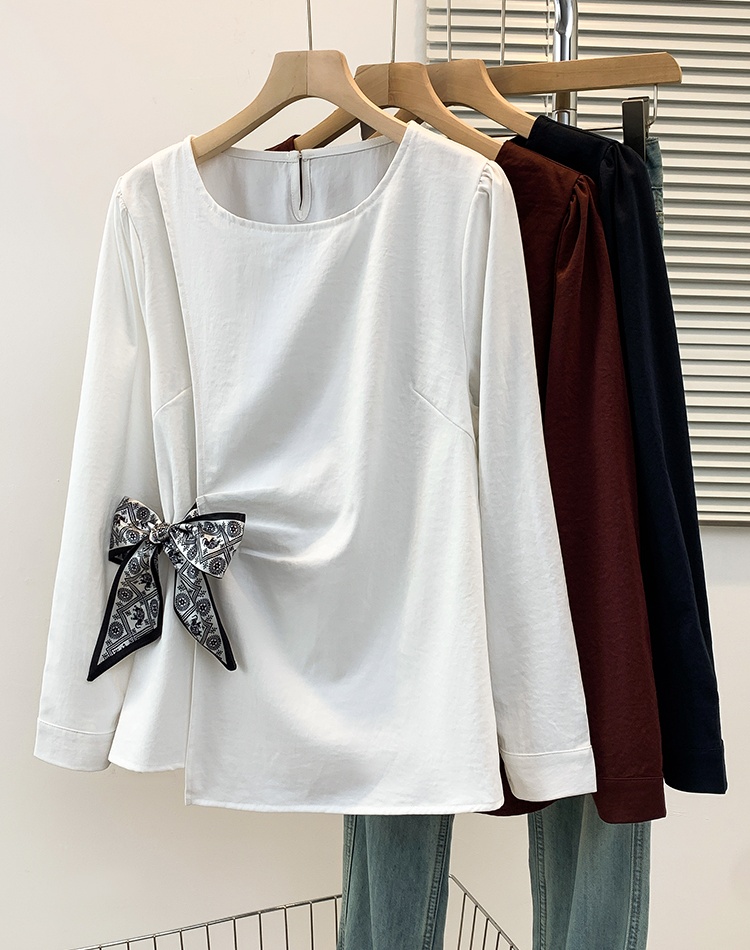 Long sleeve fat sister tops slim shirt for women