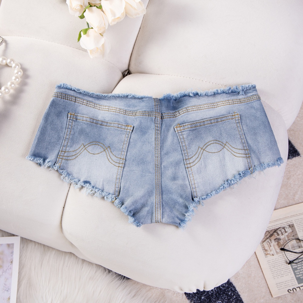 Tight denim low-waist spicegirl bar blue shorts