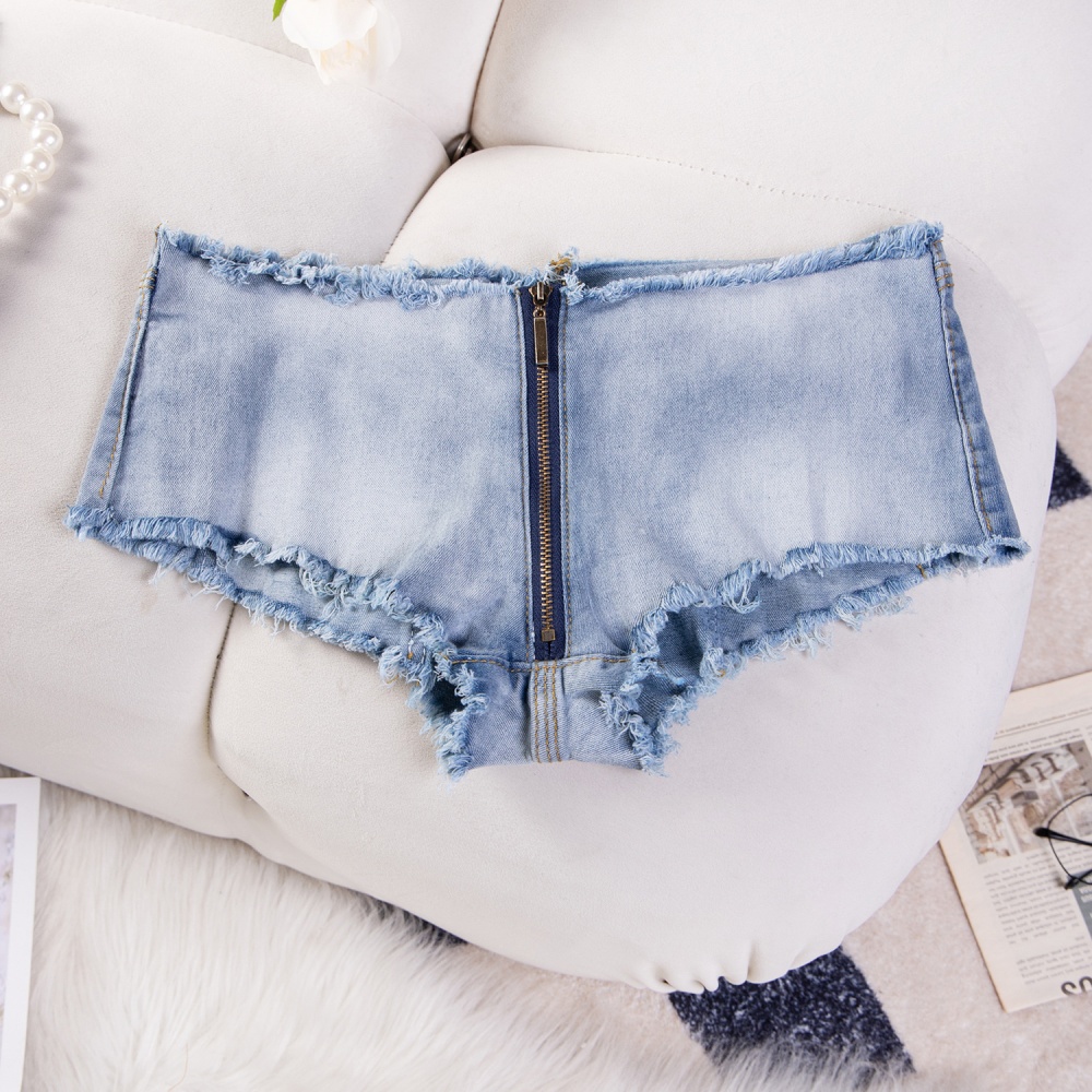 Tight denim low-waist spicegirl bar blue shorts
