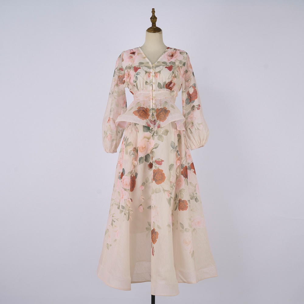 Elegant catwalk colors single-breasted long skirt a set