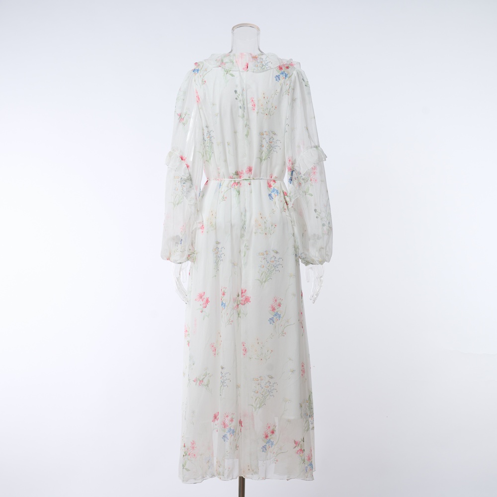 Seaside vacation beautiful big skirt V-neck dress