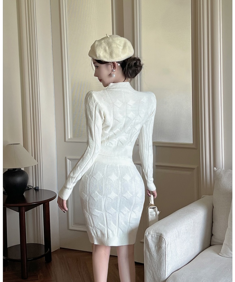 Package hip skirt lazy sweater 2pcs set for women