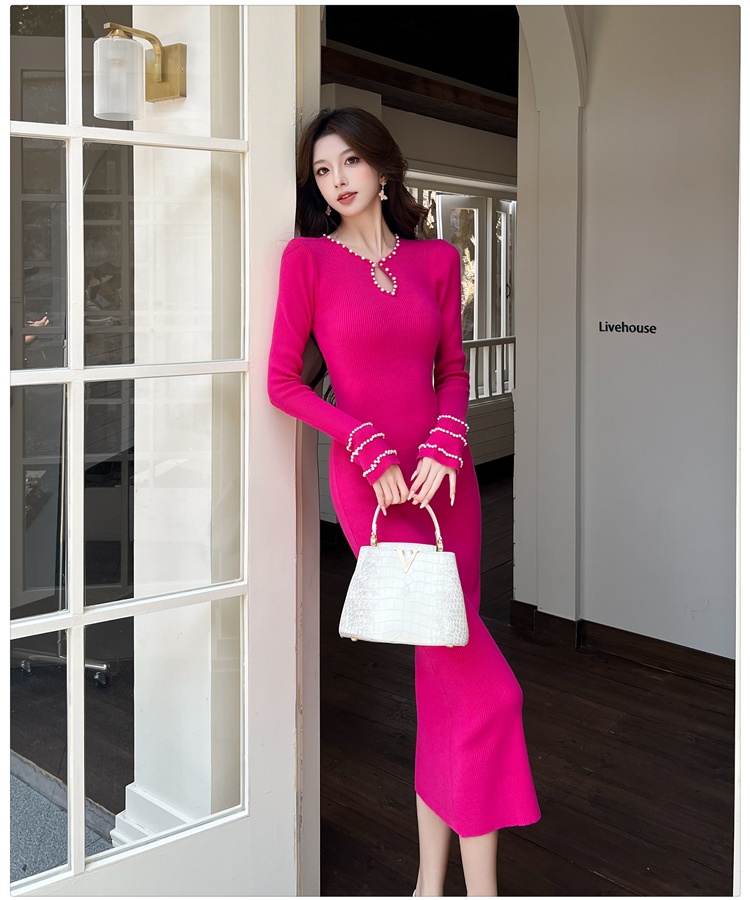 Beading dress autumn sweater dress