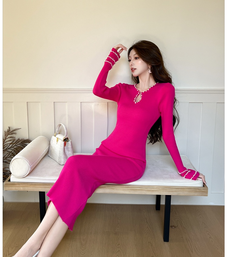 Beading dress autumn sweater dress