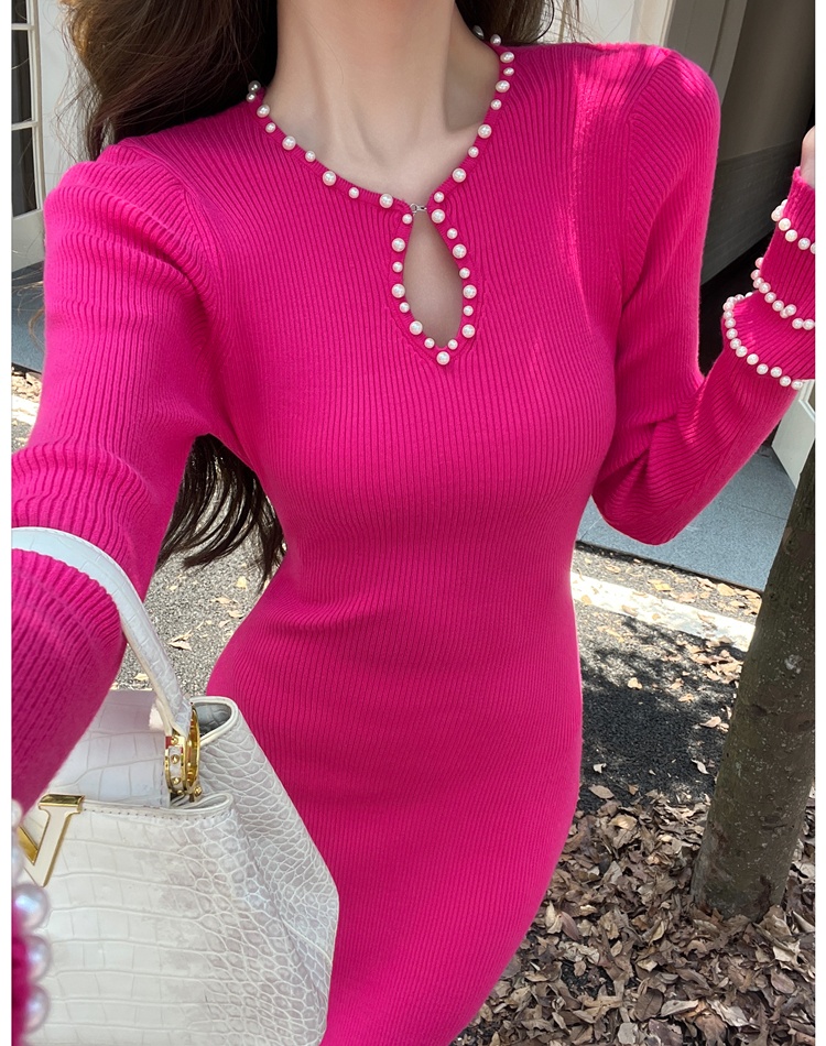 Beading dress autumn sweater dress