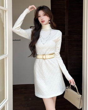 Autumn elegant dress temperament sweater dress for women