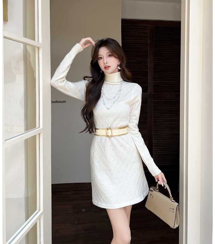 Autumn elegant dress temperament sweater dress for women
