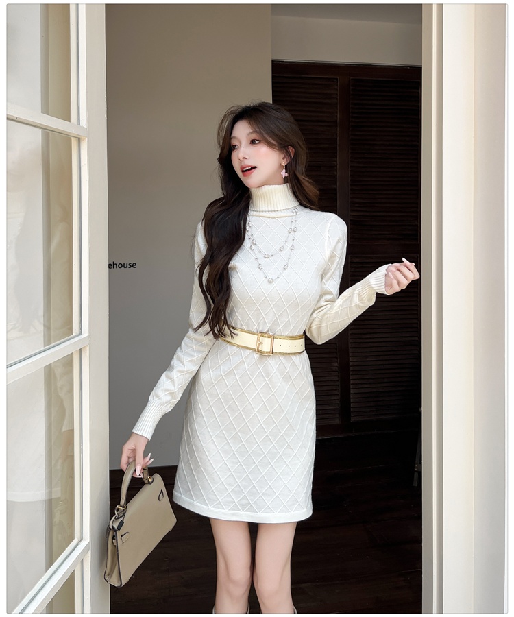 Autumn elegant dress temperament sweater dress for women