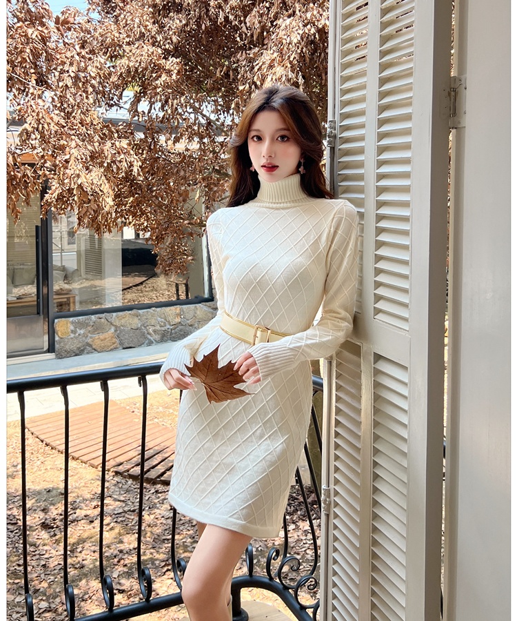 Autumn elegant dress temperament sweater dress for women