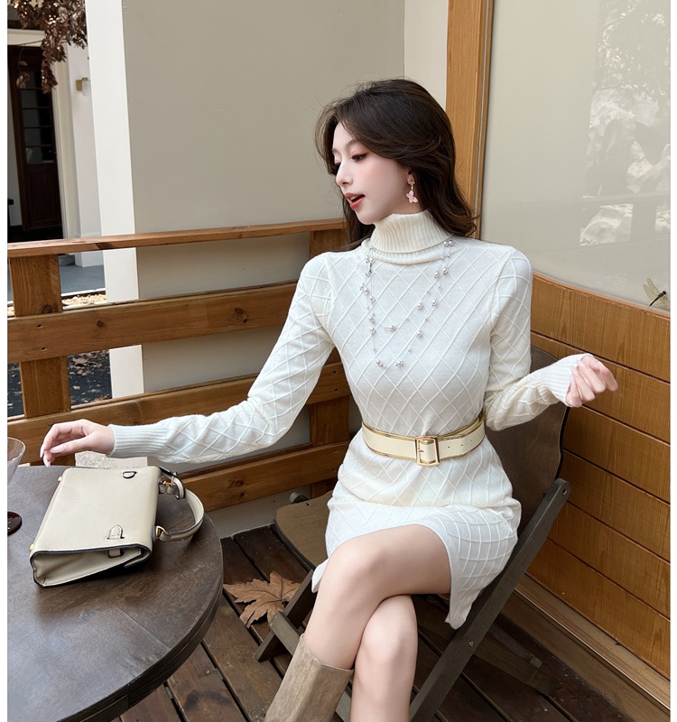 Autumn elegant dress temperament sweater dress for women