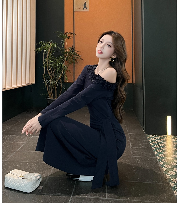 Autumn wood ear slim temperament dress for women