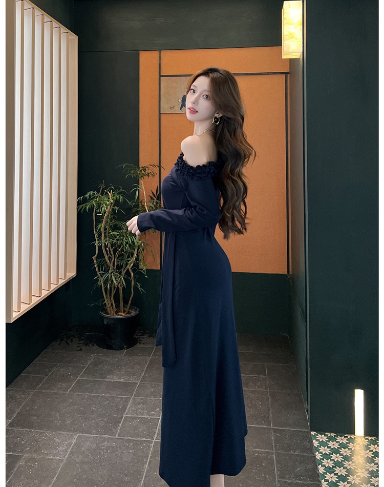 Autumn wood ear slim temperament dress for women