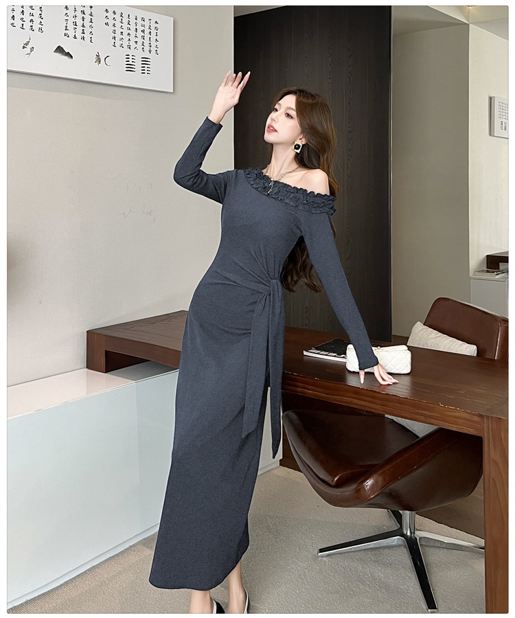 Autumn wood ear slim temperament dress for women