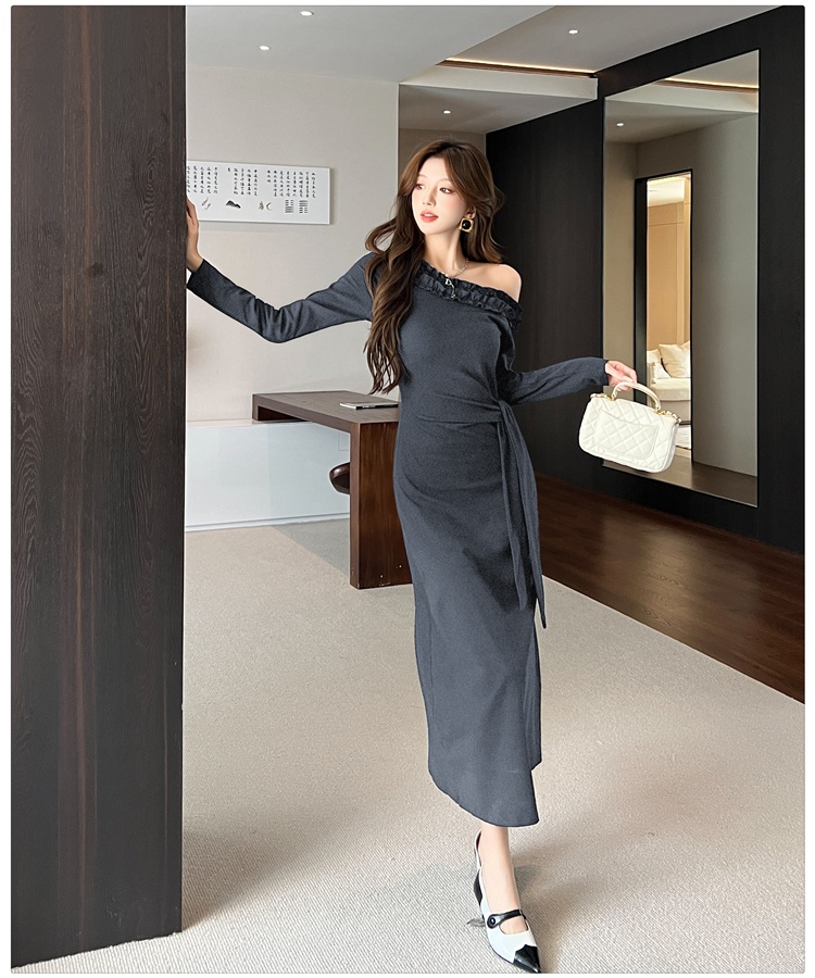 Autumn wood ear slim temperament dress for women