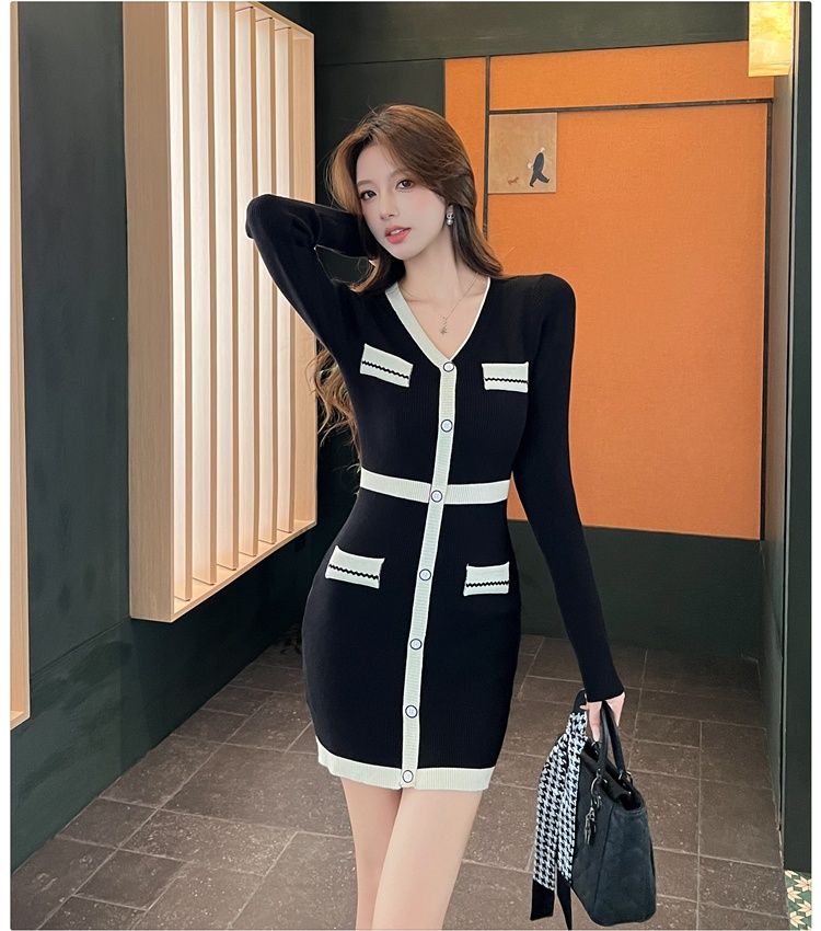 Chanelstyle pinched waist temperament dress for women