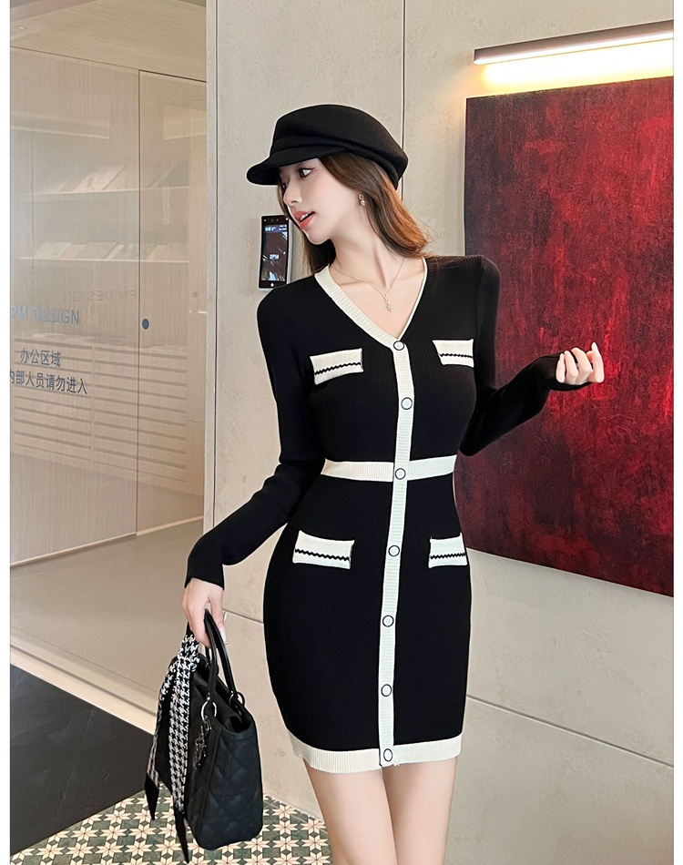 Chanelstyle pinched waist temperament dress for women