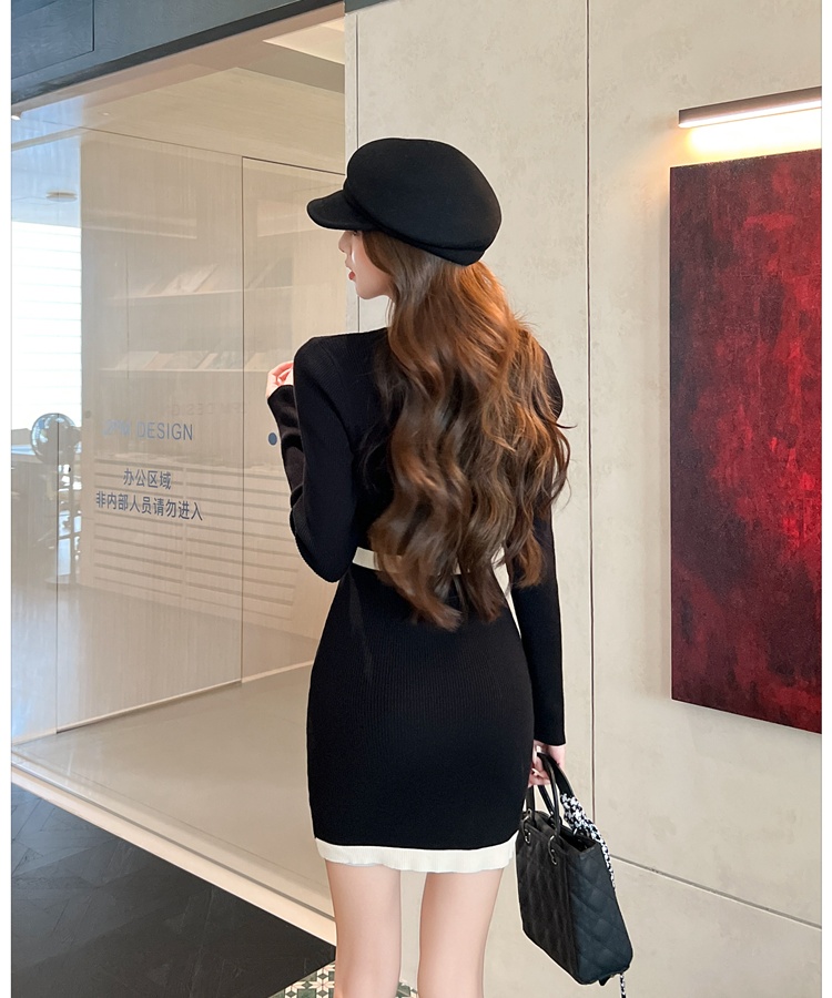 Chanelstyle pinched waist temperament dress for women