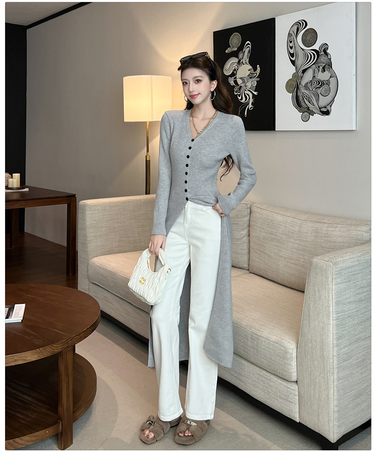 Breasted tender Korean style dress knitted long sweater