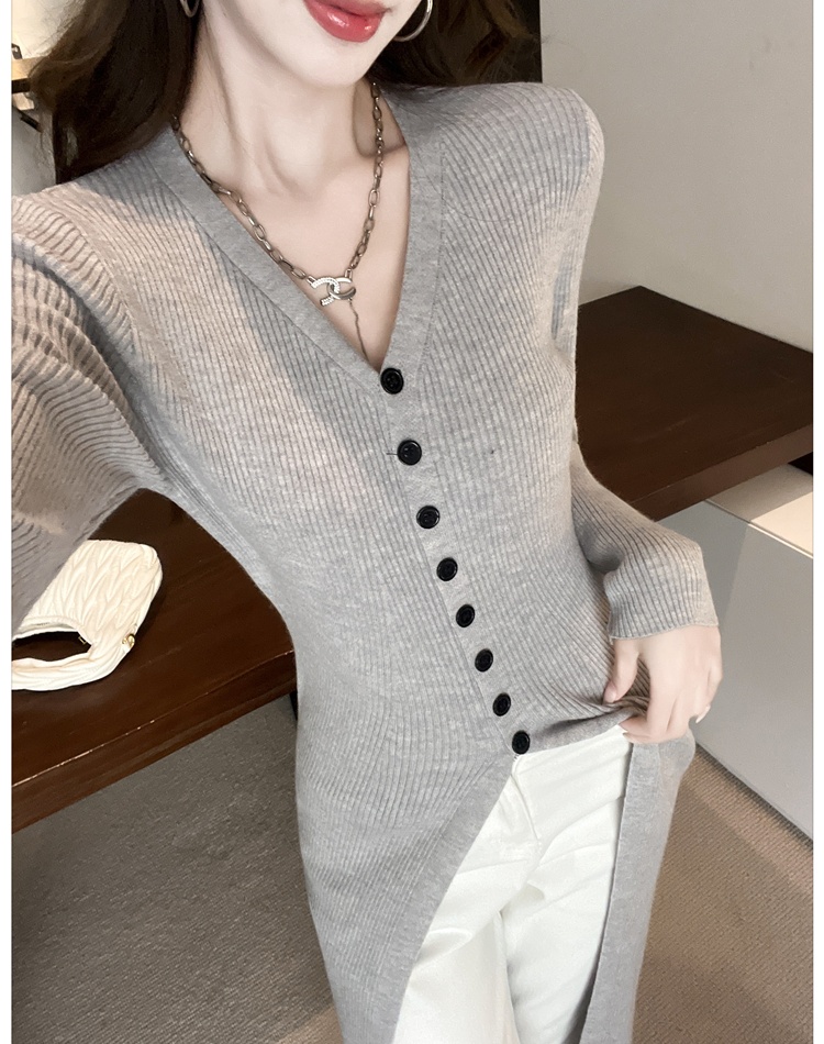 Breasted tender Korean style dress knitted long sweater