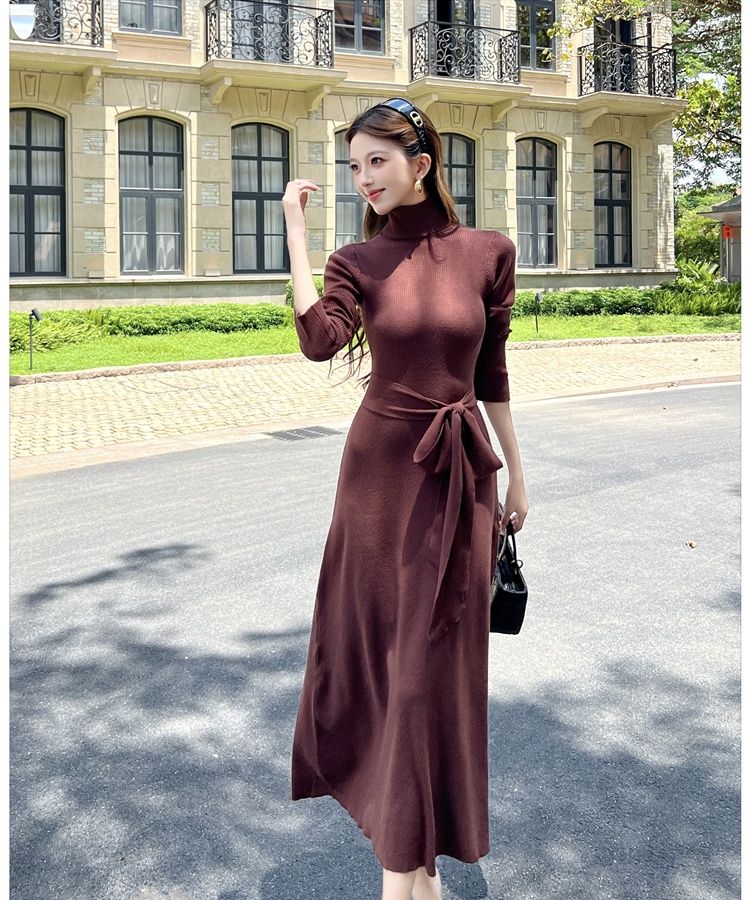 Knitted Casual long dress fashion slim dress
