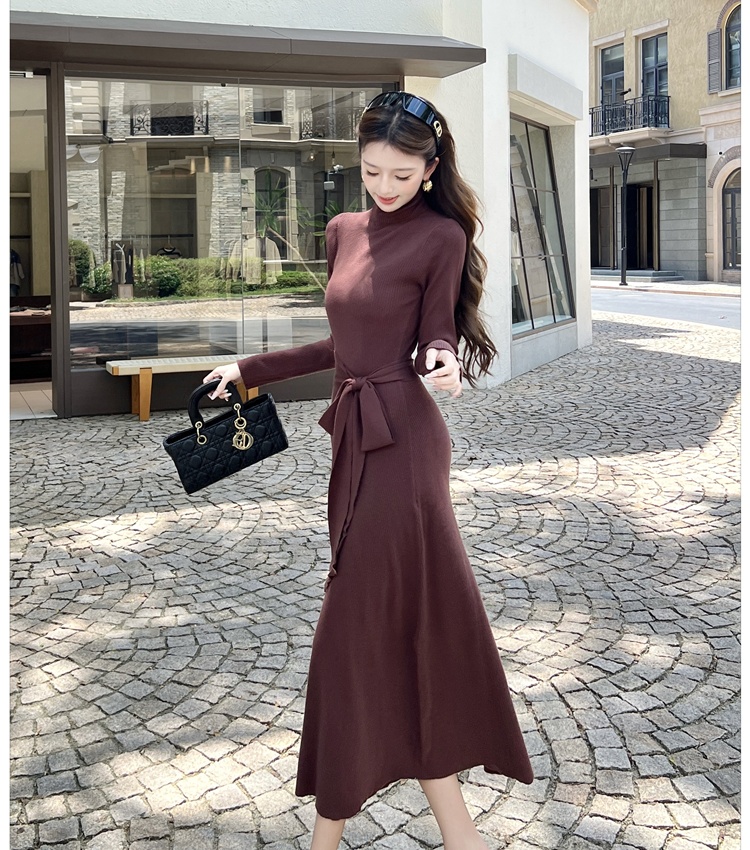 Knitted Casual long dress fashion slim dress