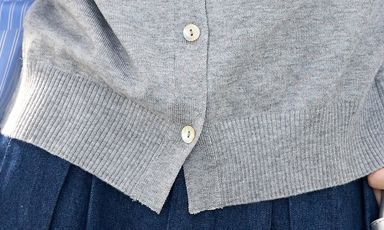 Pseudo-two splice shirt commuting autumn sweater for women