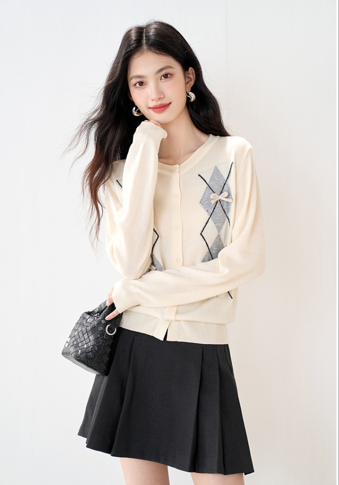 Autumn knitted long sleeve cardigan show young sweet tops for women