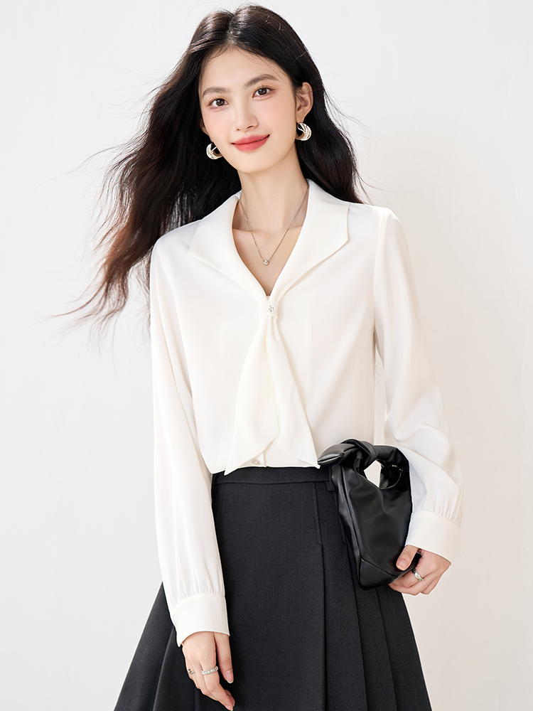 Commuting all-match small shirt autumn white shirt