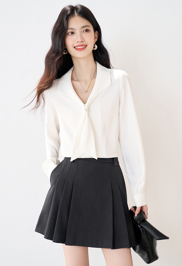 Commuting all-match small shirt autumn white shirt