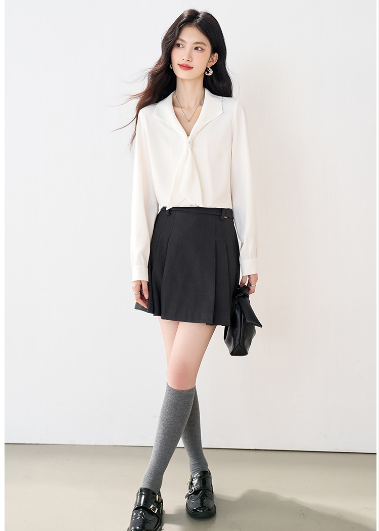 Commuting all-match small shirt autumn white shirt