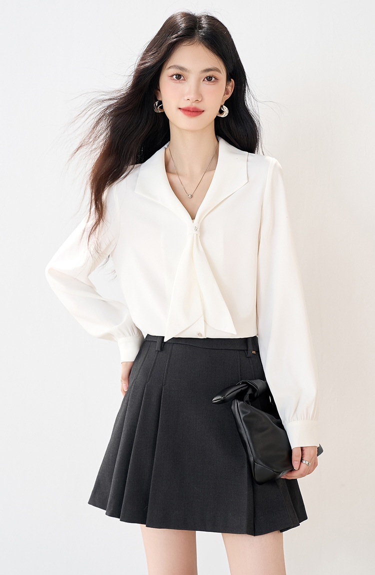 Commuting all-match small shirt autumn white shirt
